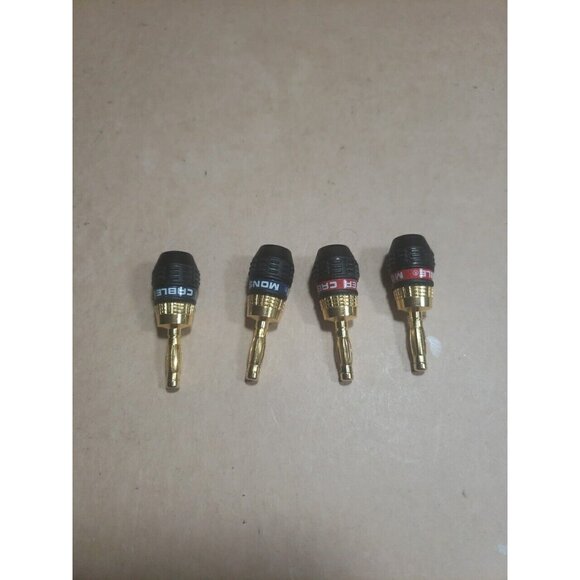 Monster Cable Speaker AMP Quick Lock Gold Plated Banana Plugs = 2 Blue Red Pairs - Picture 6 of 10